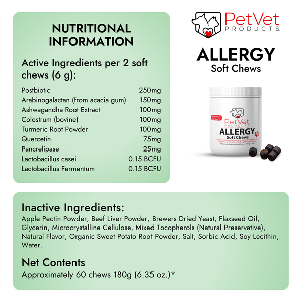 Pet Vet Allergy Relief Chews for Dogs