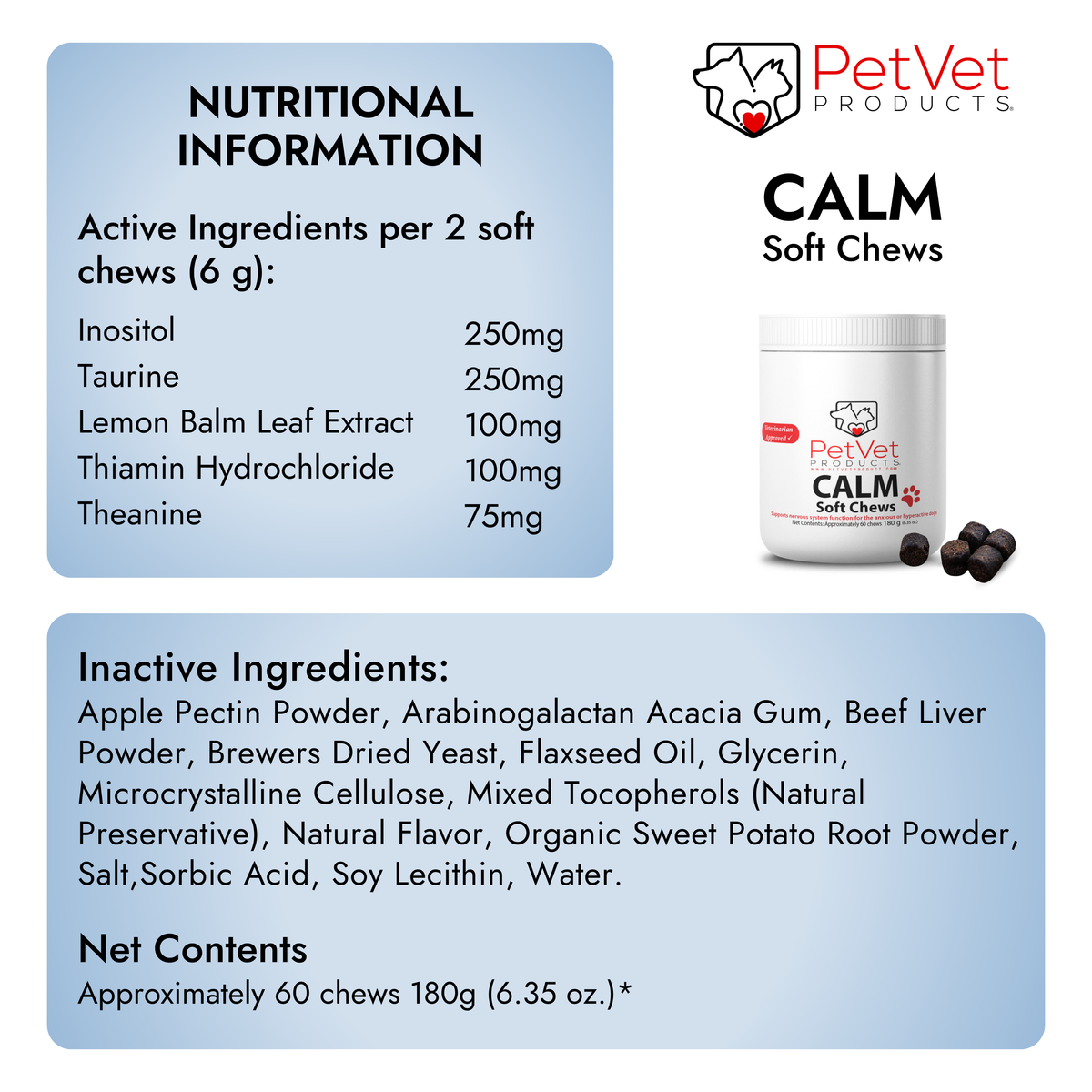 Pet Vet Calming Chews for Dogs
