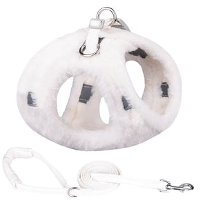 Furry Winter Harness & Leash Set for Small Dogs & Cats
