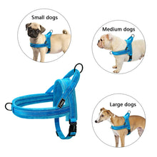 Load image into Gallery viewer, Nylon Reflective Pet Dog Harnesses Vest Soft Flannel Padded No Pull Strap