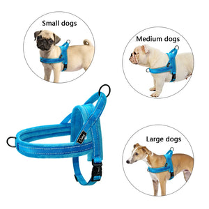 Nylon Reflective Pet Dog Harnesses Vest Soft Flannel Padded No Pull Strap