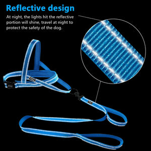 No Pull Reflective Dog Harness Leash Set Pet Vest Lead