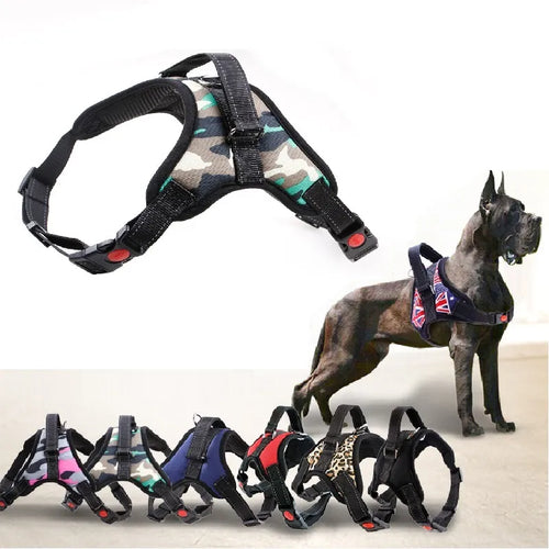 Heavy Duty Nylon Dog Harness – Adjustable Padded Vest - All sizes
