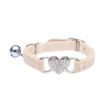 Load image into Gallery viewer, Heart Charm &amp; Bell Cat Collar