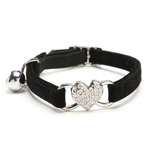 Heart Charm & Bell Cat Collar