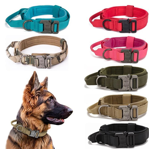 Durable Nylon Dog Collar & Reflective – Tactical Training for Large Dogs