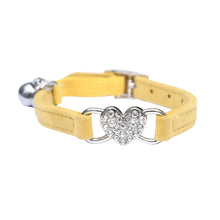 Load image into Gallery viewer, Heart Charm &amp; Bell Cat Collar