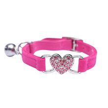 Load image into Gallery viewer, Heart Charm &amp; Bell Cat Collar