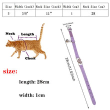 Load image into Gallery viewer, Heart Charm &amp; Bell Cat Collar