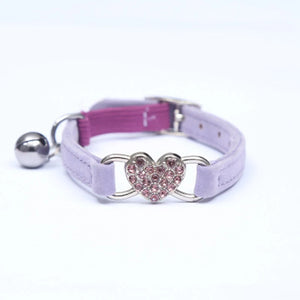 Heart Charm & Bell Cat Collar